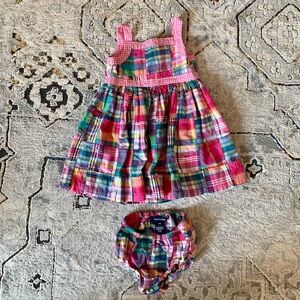 Ralph Lauren plaid patchwork dress, size 18 mo